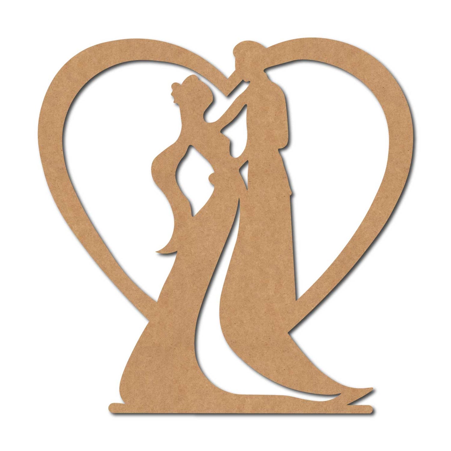 Couple Heart Cutout MDF Design 2