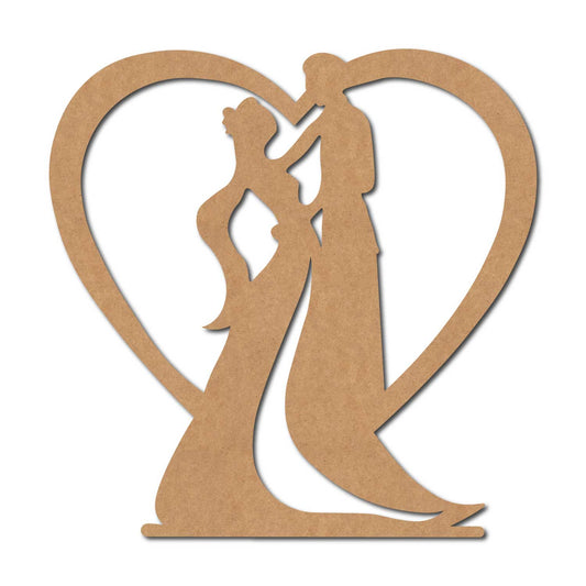 Couple Heart Cutout MDF Design 2