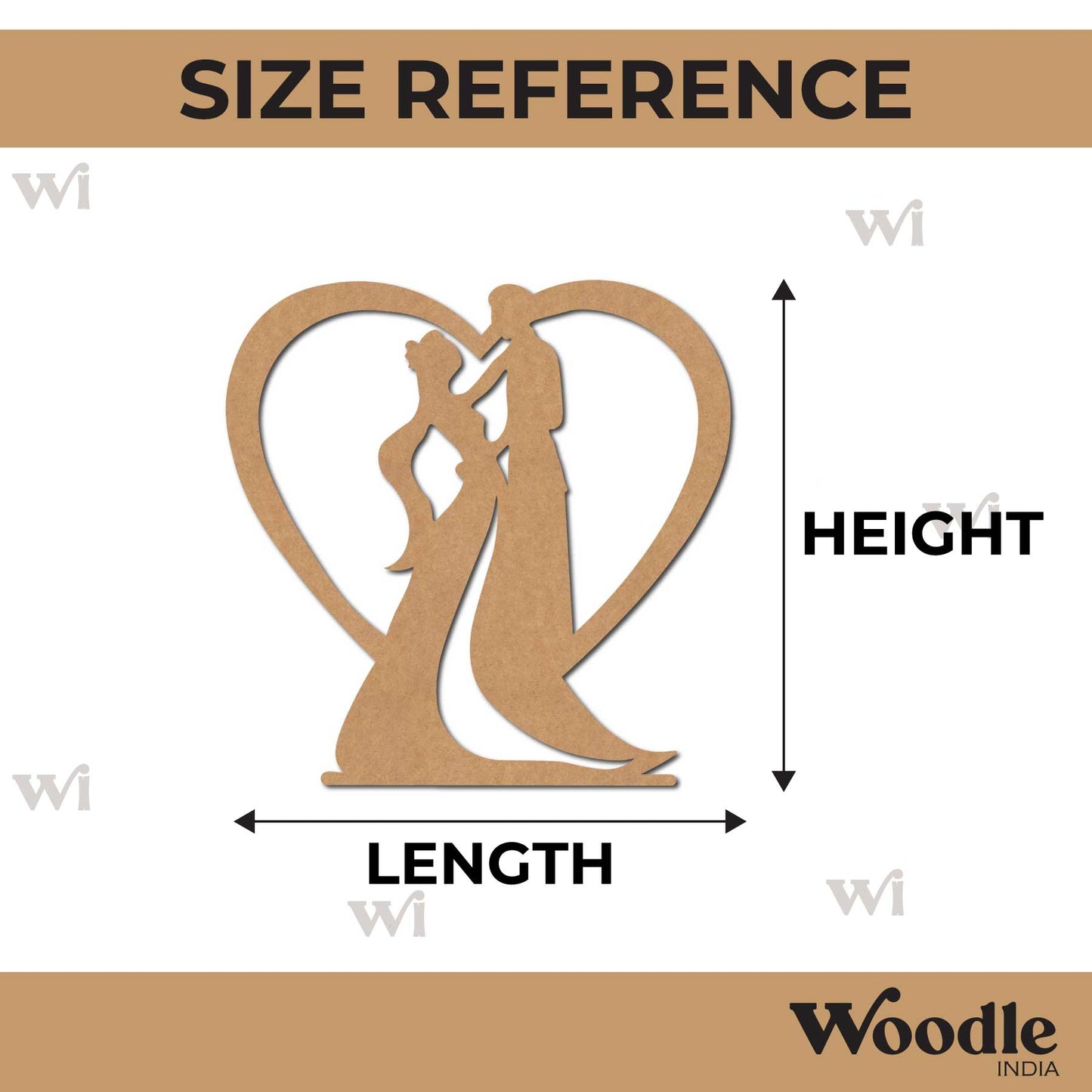 Couple Heart Cutout MDF Design 2