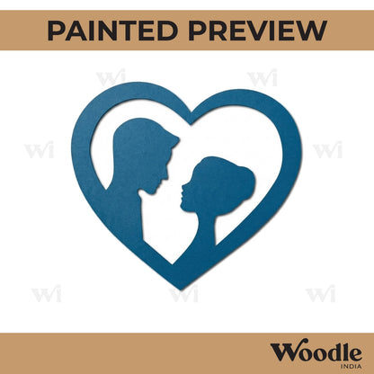 Couple Heart Cutout MDF Design 3