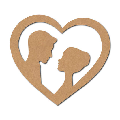 Couple Heart Cutout MDF Design 3