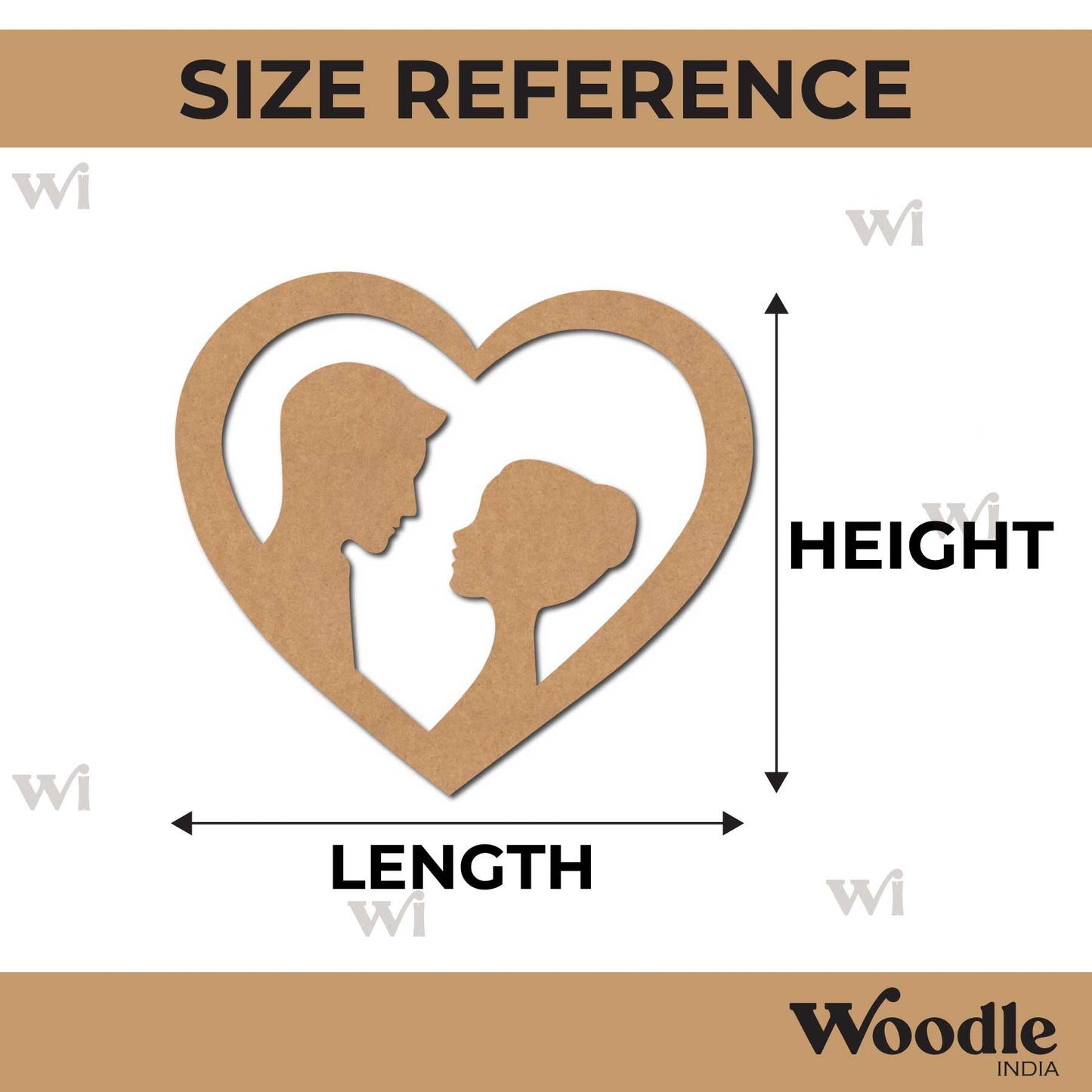 Couple Heart Cutout MDF Design 3