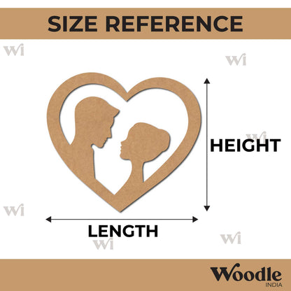 Couple Heart Cutout MDF Design 3