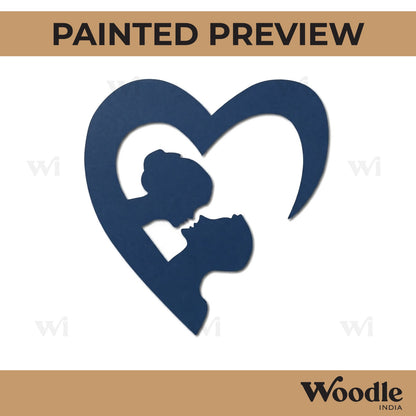 Couple Heart Cutout MDF Design 4