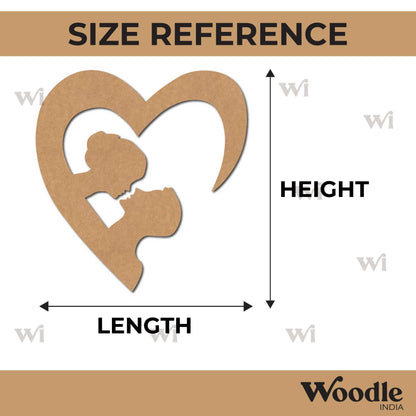 Couple Heart Cutout MDF Design 4