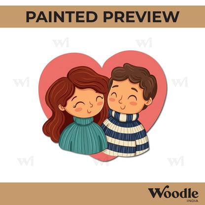 Couple Heart Pre Marked MDF Design 1