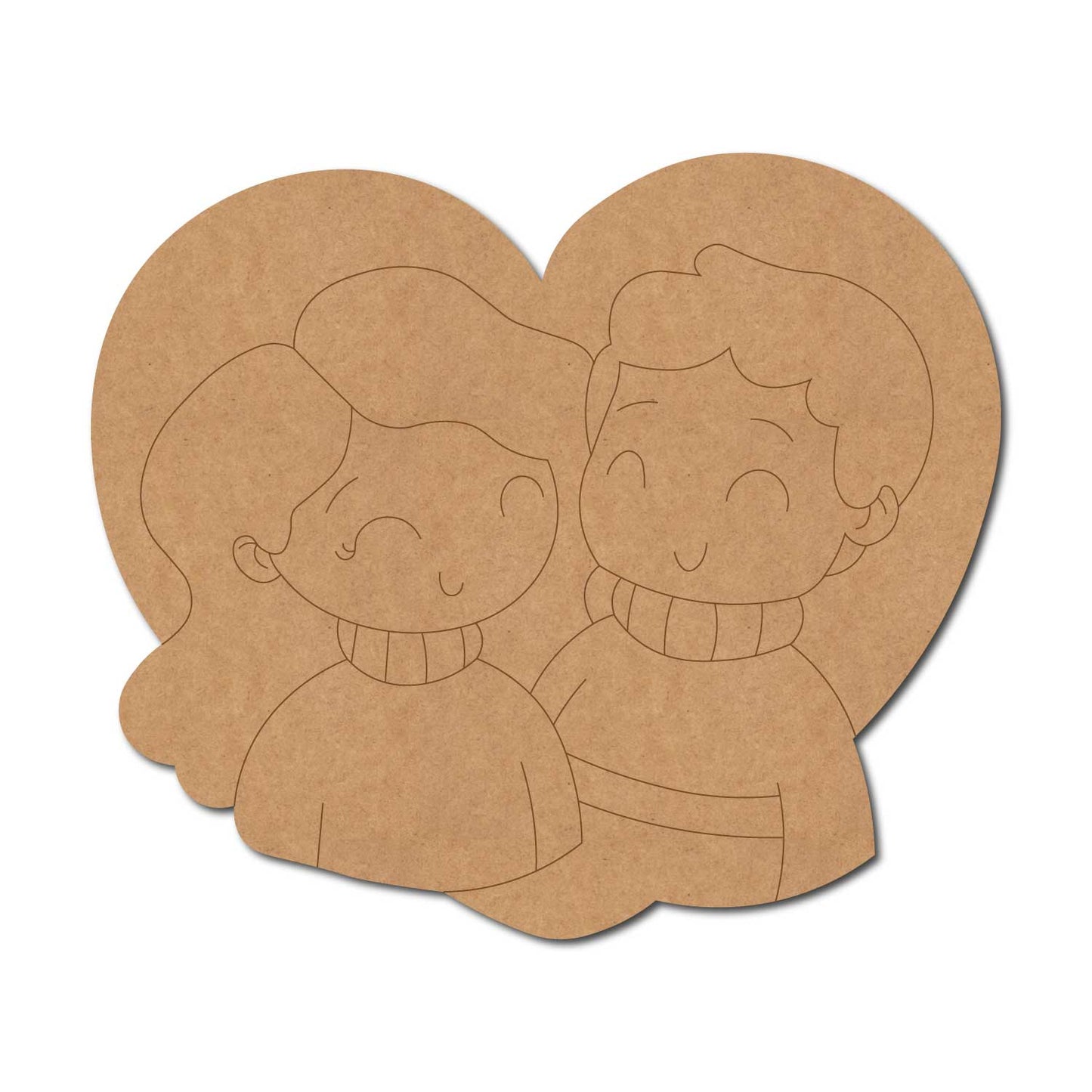 Couple Heart Pre Marked MDF Design 1