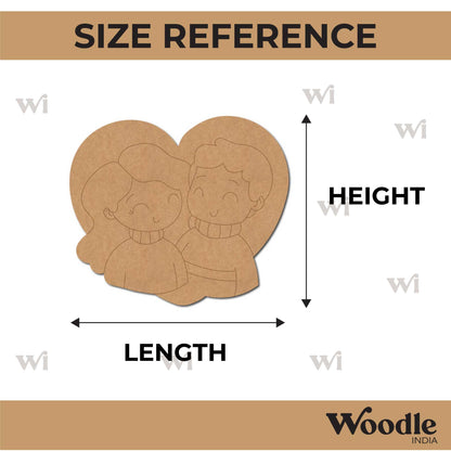 Couple Heart Pre Marked MDF Design 1