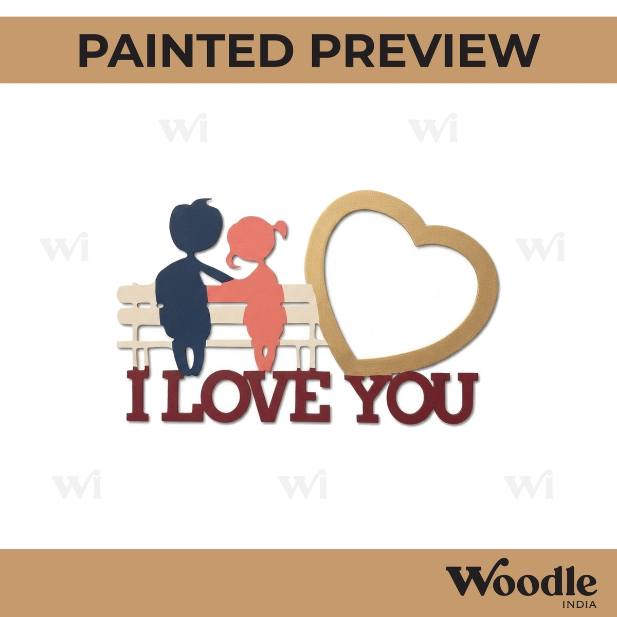 Couple I Love You Cutout MDF Design 1