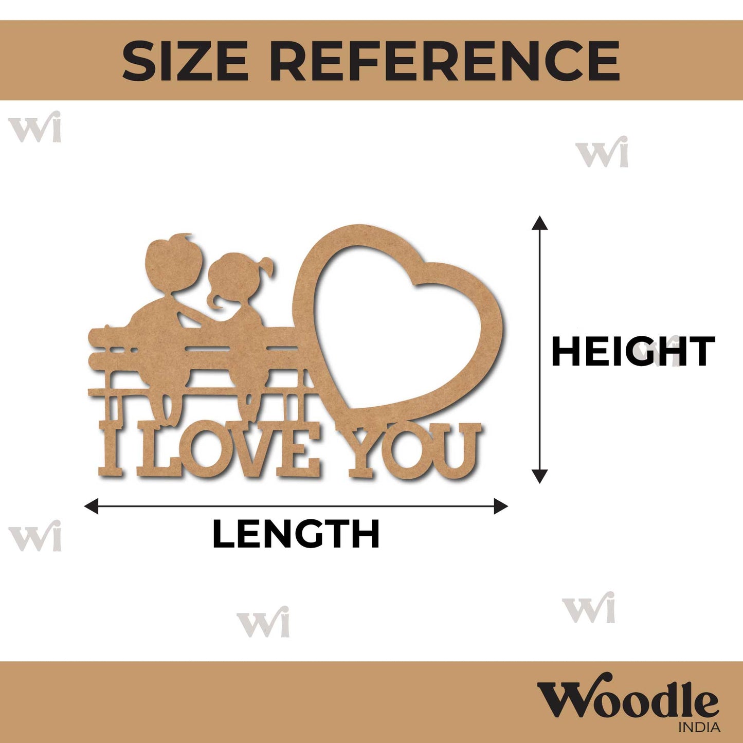 Couple I Love You Cutout MDF Design 1