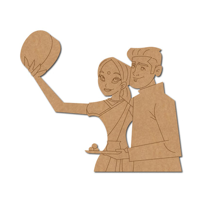 Couple Karwa Chauth Pre Marked MDF Design 2