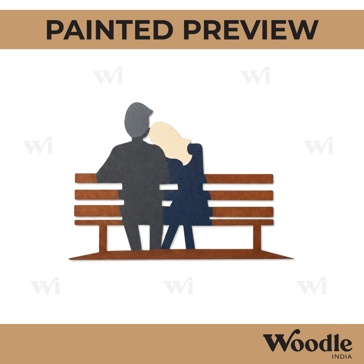 Couple On Bench Cutout MDF Design 1