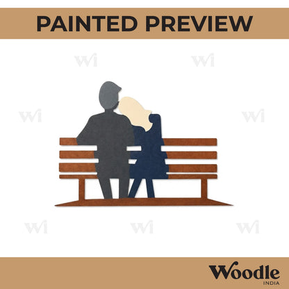 Couple On Bench Cutout MDF Design 1