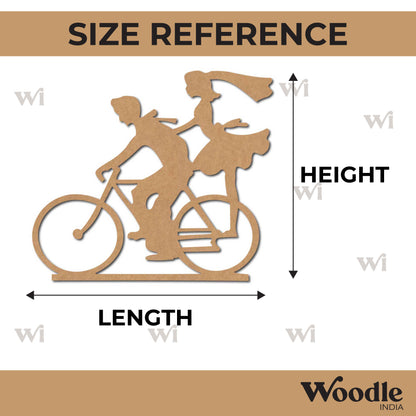 Couple On Bicycle Cutout MDF Design 1