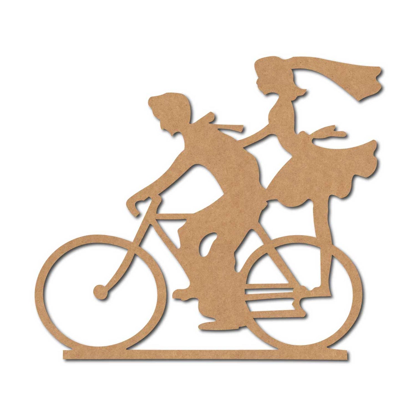 Couple On Bicycle Cutout MDF Design 1