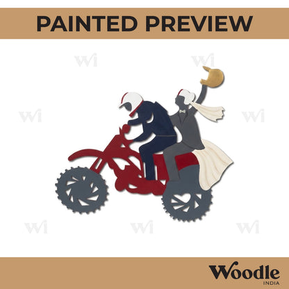 Couple On Bike Cutout MDF Design 1