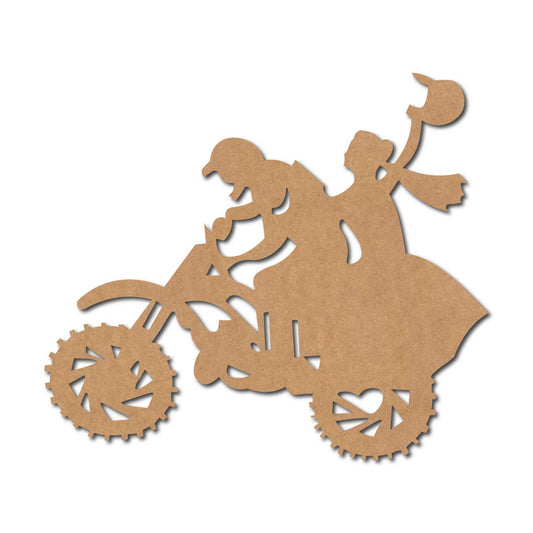 Couple On Bike Cutout MDF Design 1