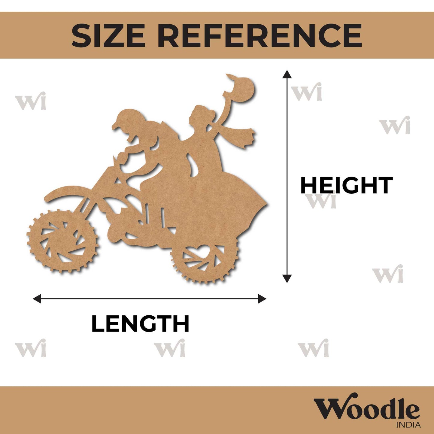 Couple On Bike Cutout MDF Design 1