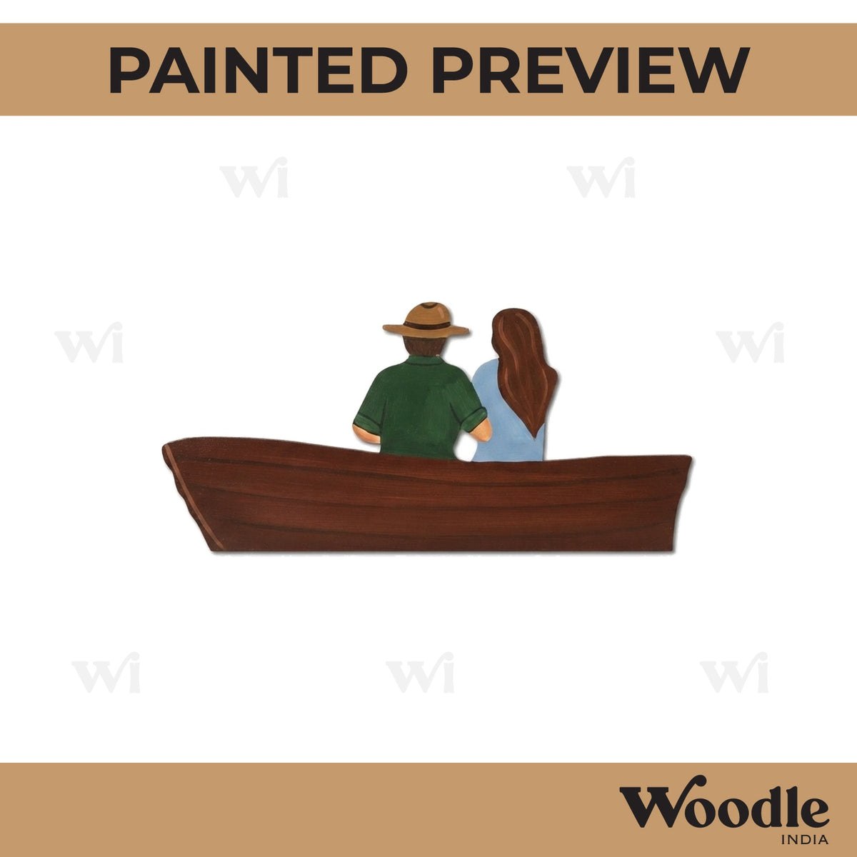 Couple On Boat Cutout MDF Design 1