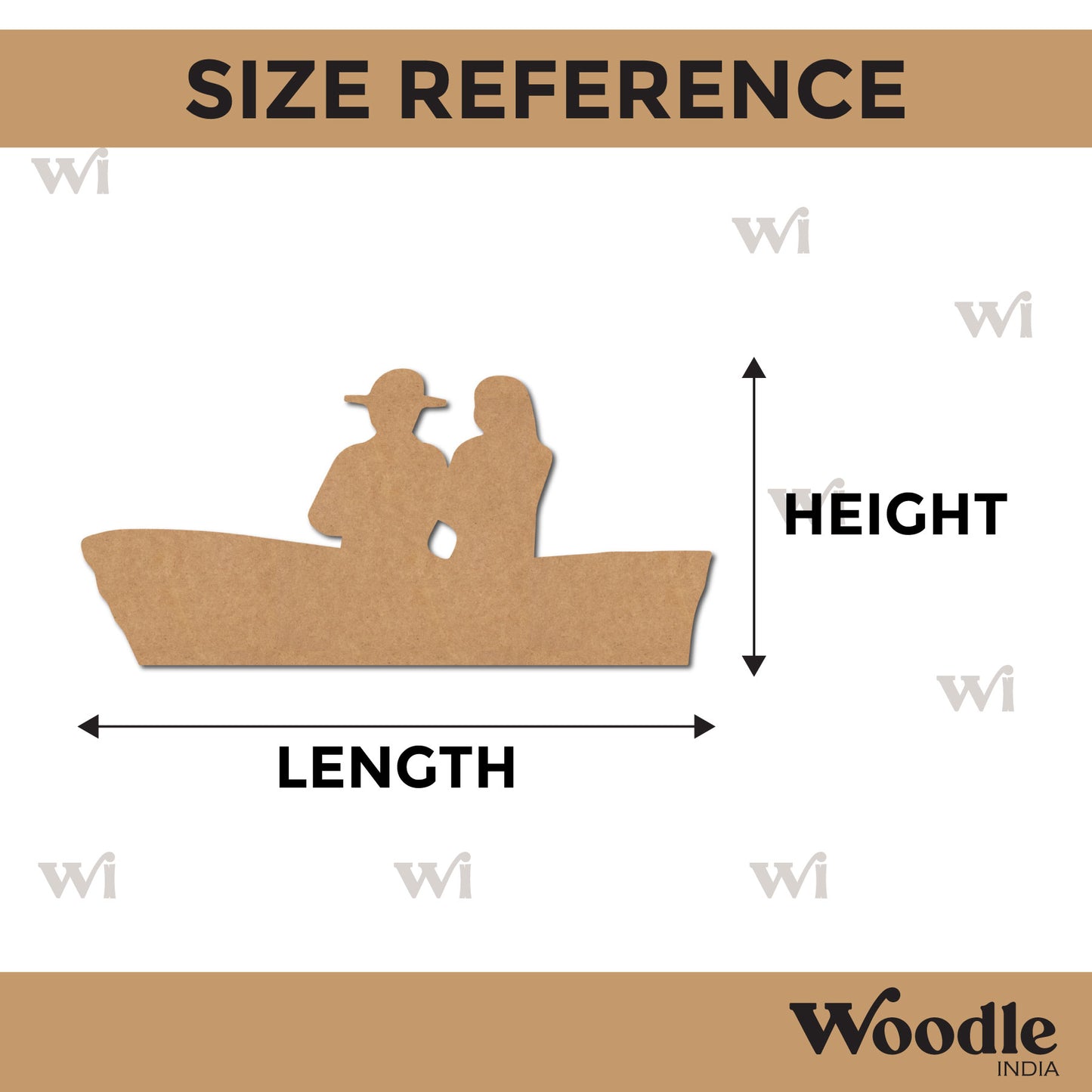 Couple On Boat Cutout MDF Design 1