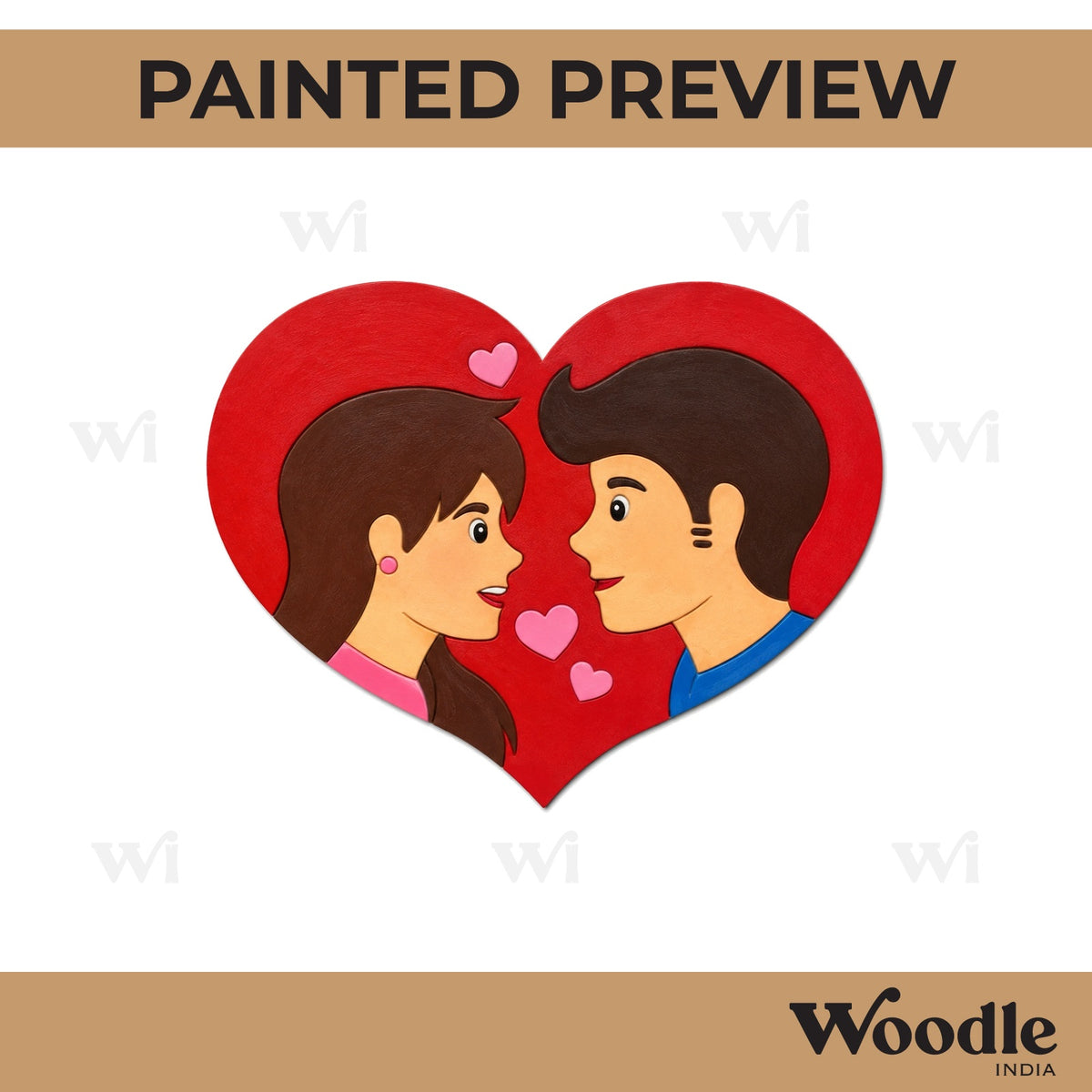 Couple On Heart Pre Marked MDF Design 1