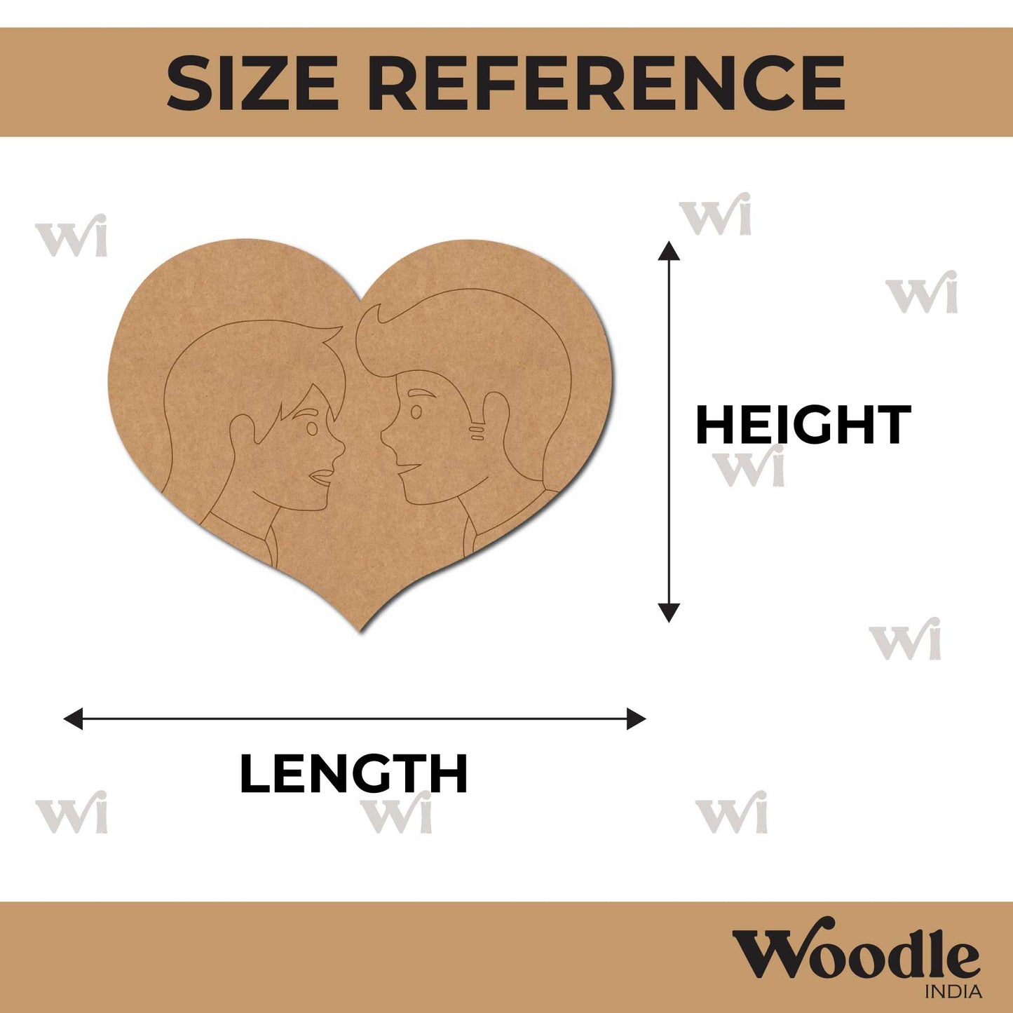 Couple On Heart Pre Marked MDF Design 1