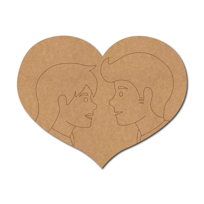 Couple On Heart Pre Marked MDF Design 1