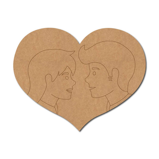 Couple On Heart Pre Marked MDF Design 1