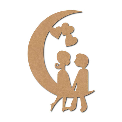 Couple On Moon Cutout MDF Design 1