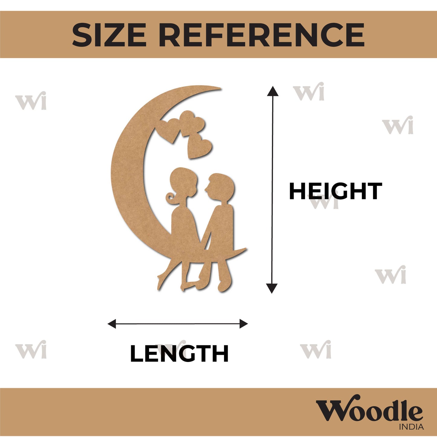 Couple On Moon Cutout MDF Design 1