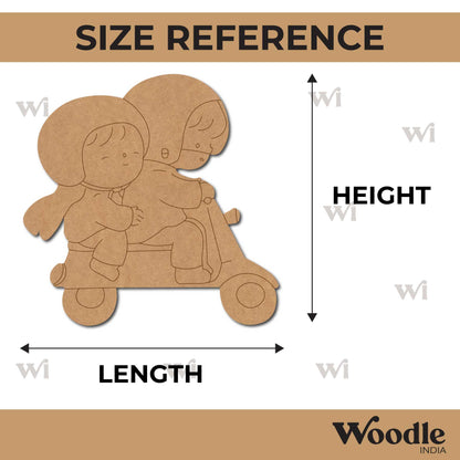 Couple On Scooter Pre Marked MDF Design 3