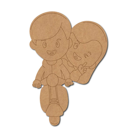 Couple On Scooter Pre Marked MDF Design 4