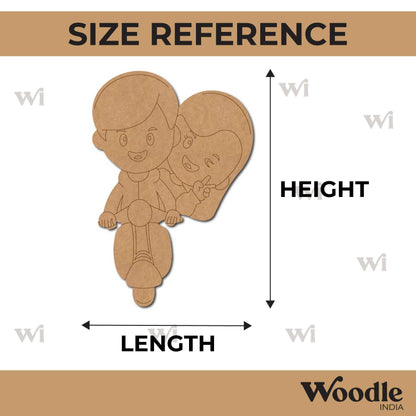 Couple On Scooter Pre Marked MDF Design 4