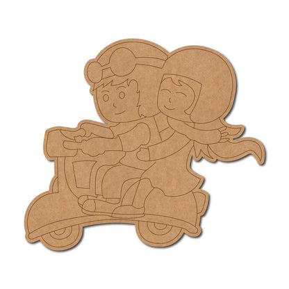 Couple On Scooter Pre Marked MDF Design 5