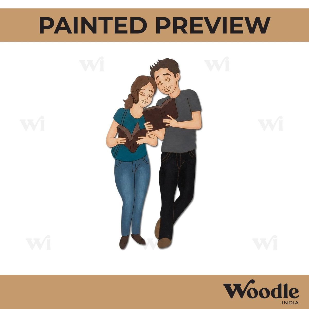Couple Studying Pre Marked MDF Design 1
