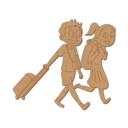 Couple Travelling Pre Marked MDF Design 1