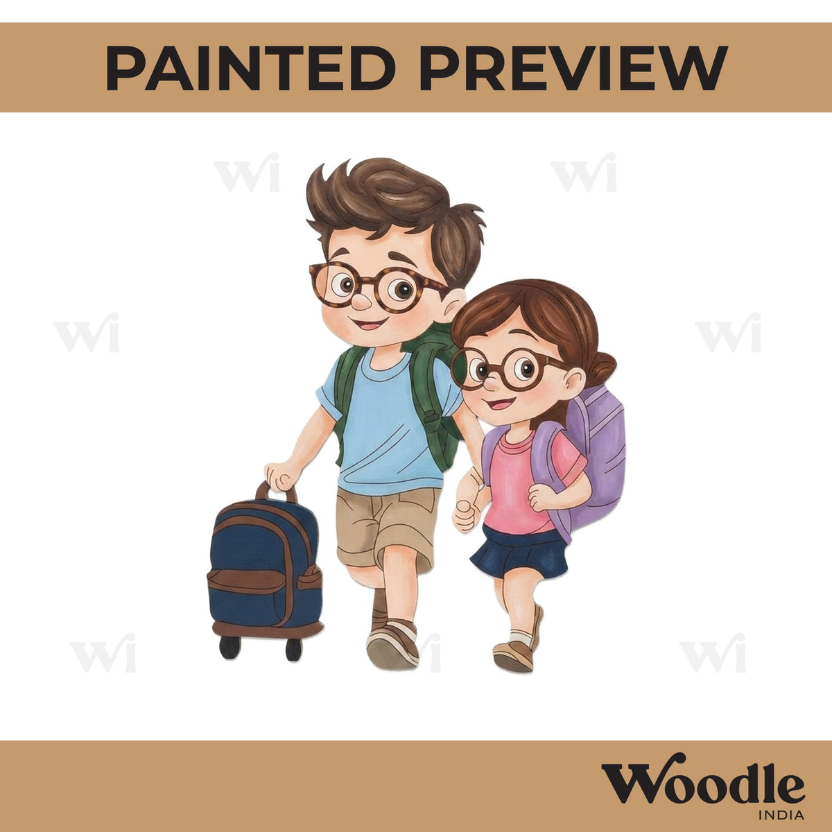 Couple Travelling Pre Marked MDF Design 2