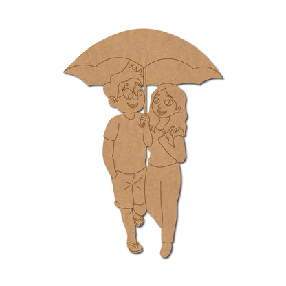 Couple Under Umbrella Pre Marked MDF Design 1