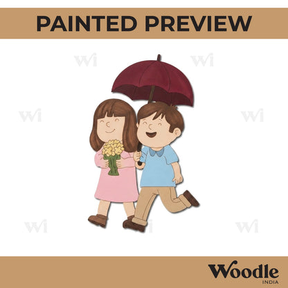 Couple Under Umbrella Pre Marked MDF Design 2