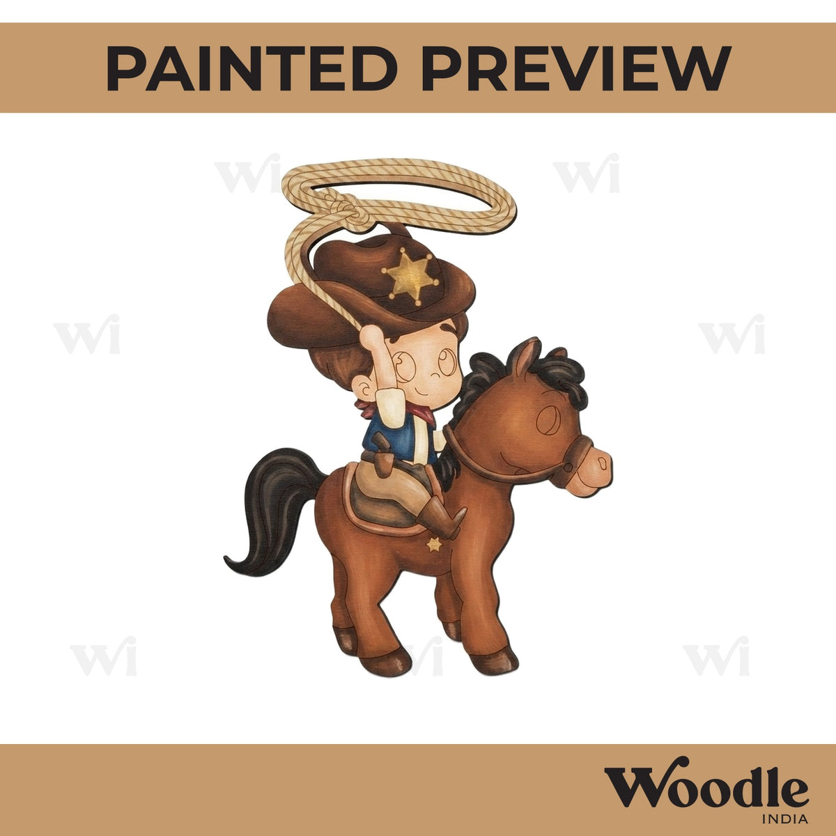 Cowboy On A Horse Pre Marked MDF Design 2