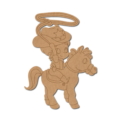 Cowboy On A Horse Pre Marked MDF Design 2
