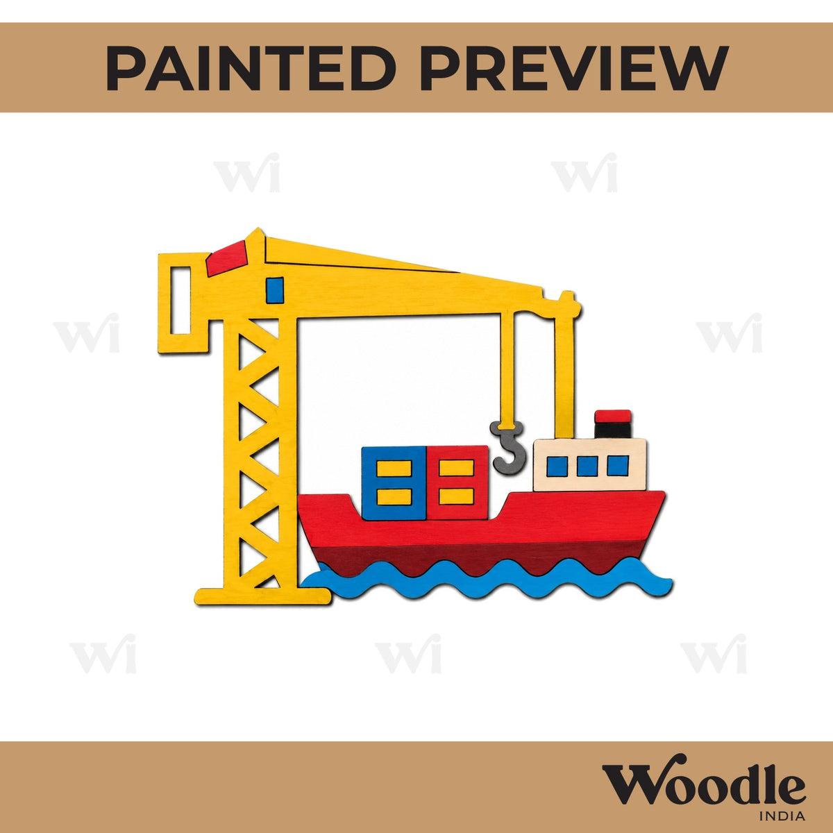 Crane Transport Ship Pre Marked MDF Design 1