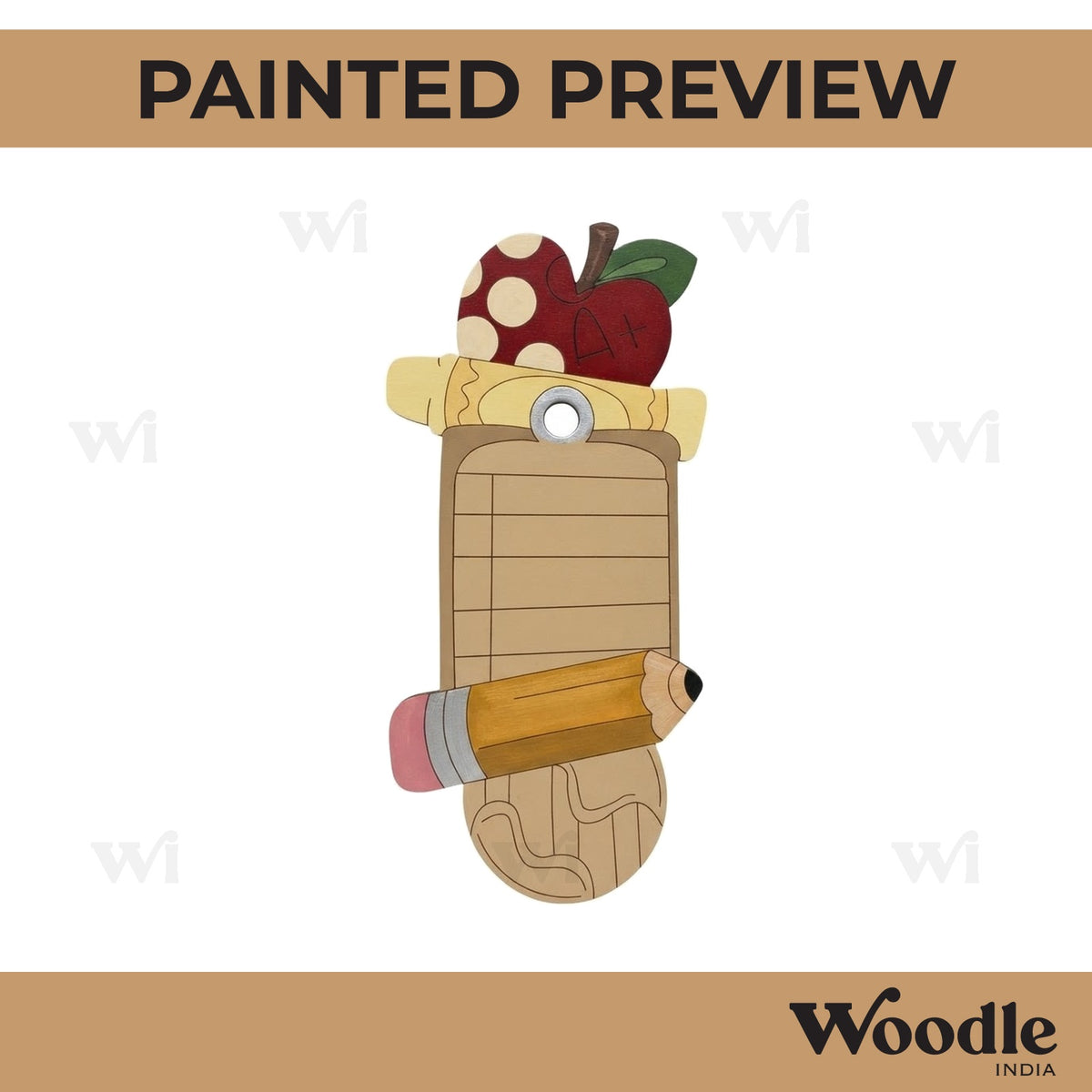 Crayon Pencil Stationery Pre Marked MDF Design 1