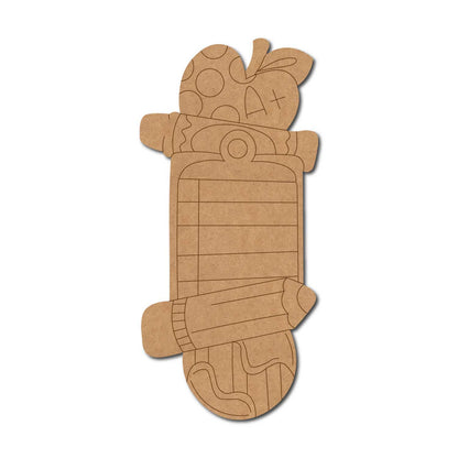 Crayon Pencil Stationery Pre Marked MDF Design 1