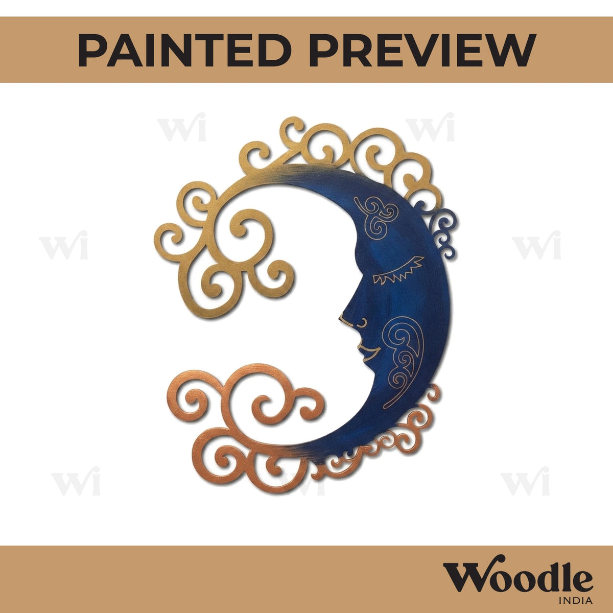 Crescent Moon Pre Marked MDF Design 1