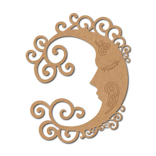 Crescent Moon Pre Marked MDF Design 1