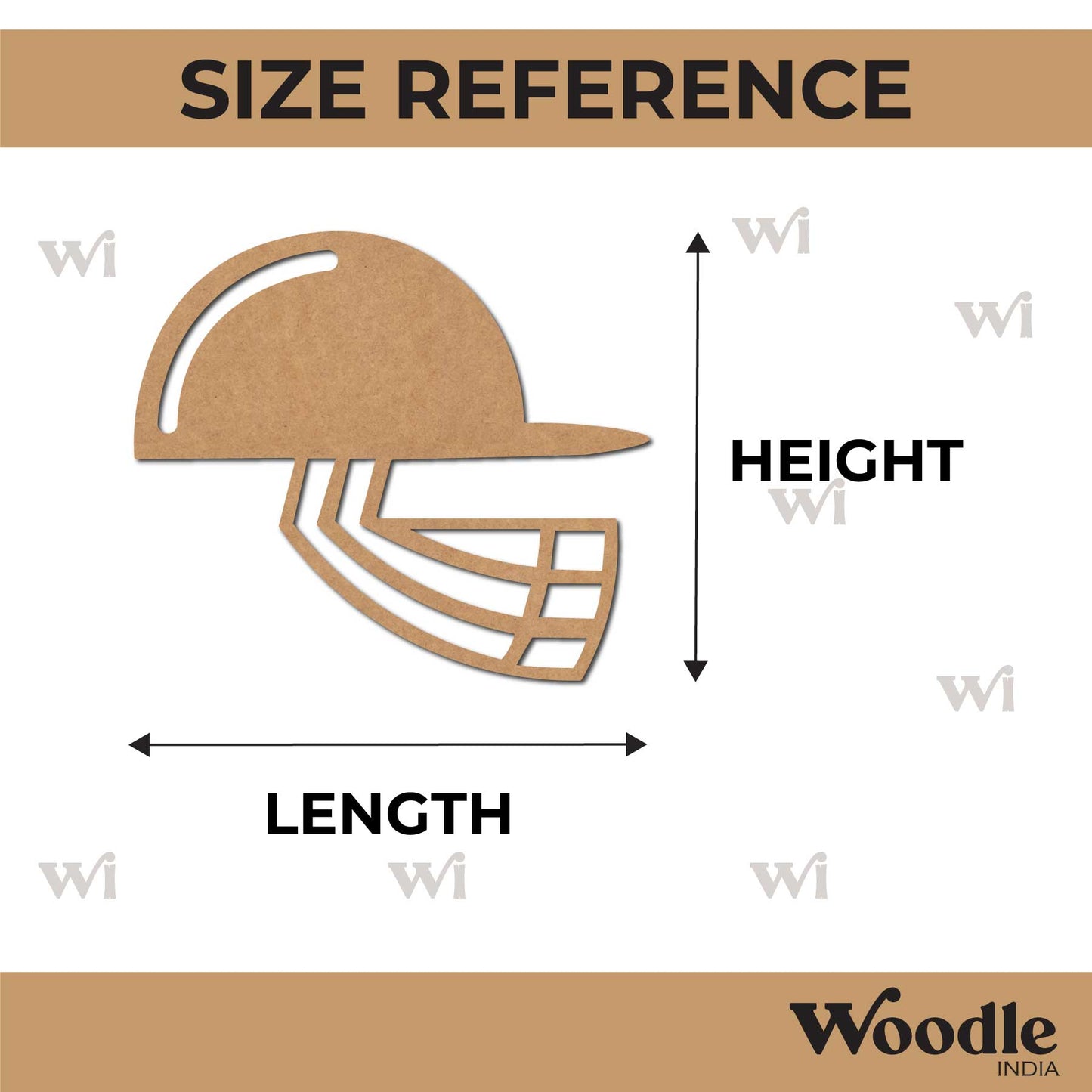 Cricket Helmet Cutout MDF Design 1