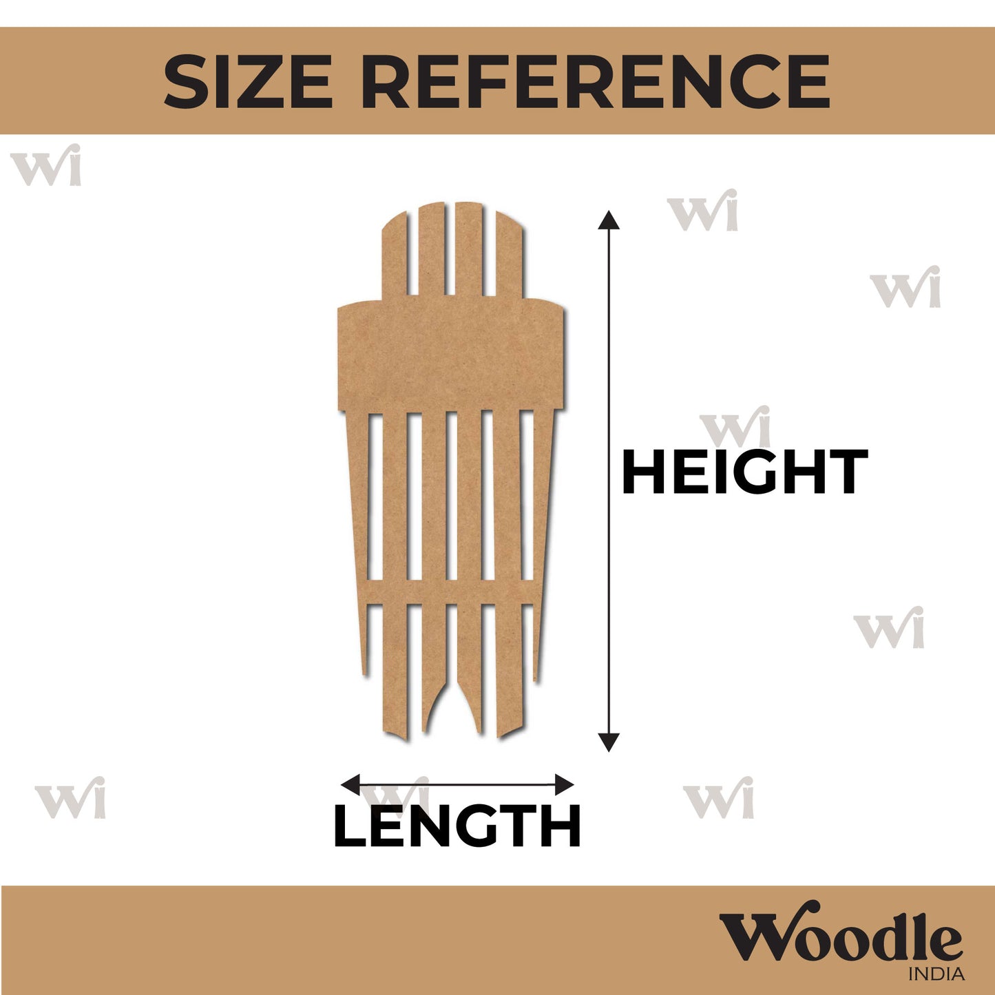 Cricket Leg Guard Cutout MDF Design 1
