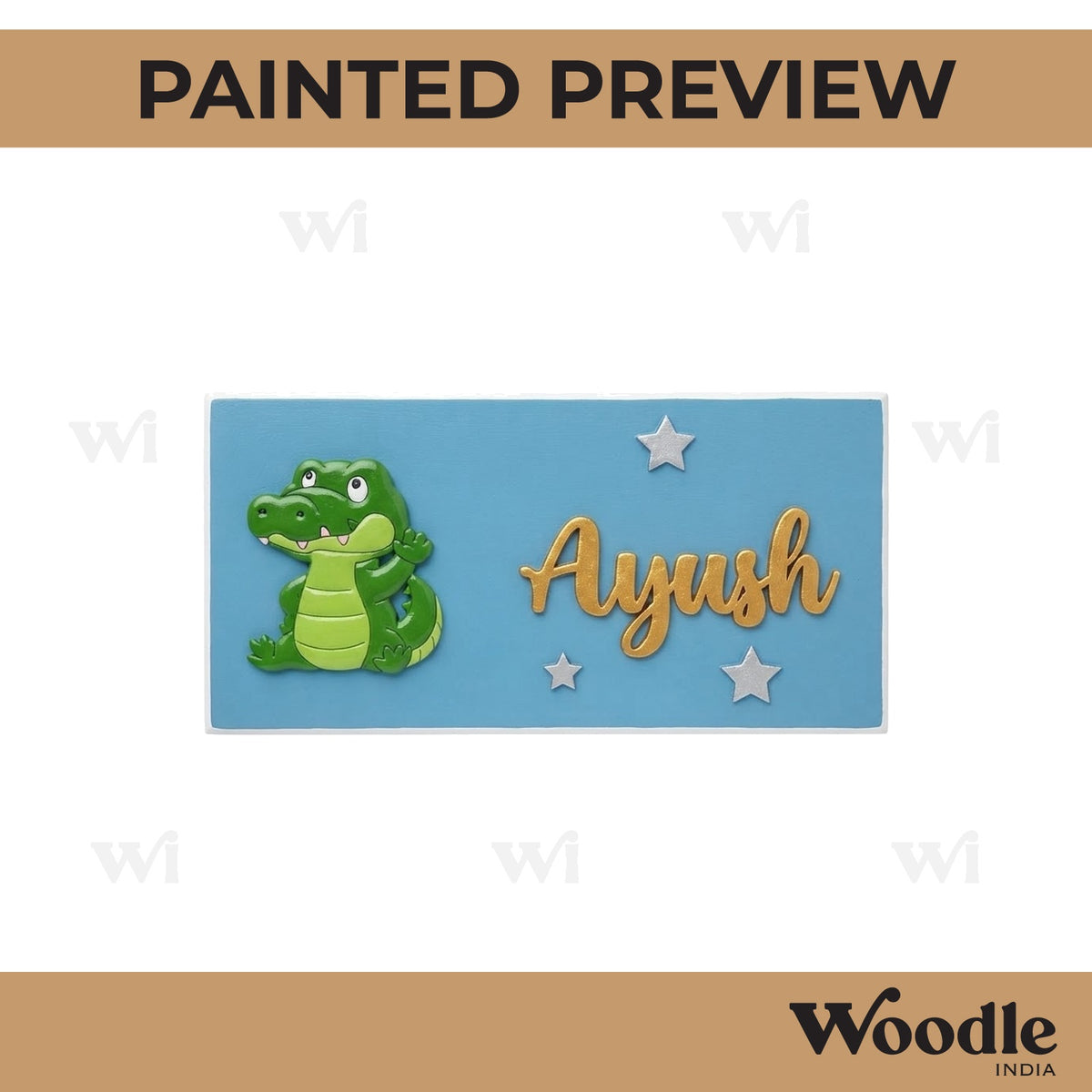 Crocodile Kids Nameplate MDF Design 1