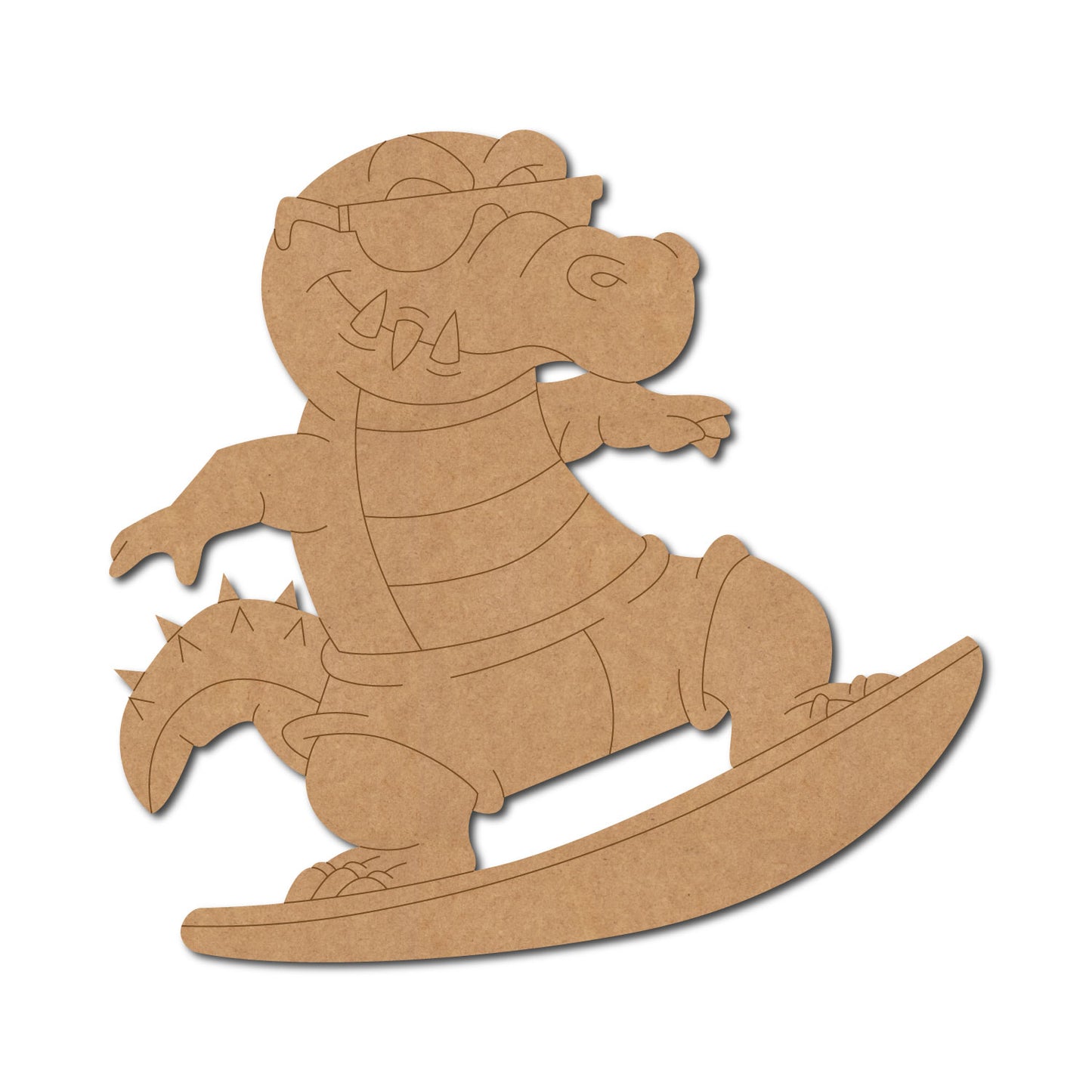 Crocodile Surfing Pre Marked MDF Design 1